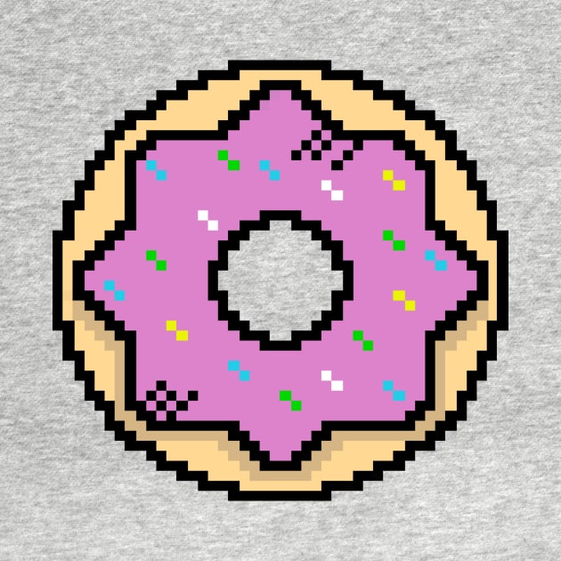 Cute Pink Donut - Pixel Icon by Lionti_design